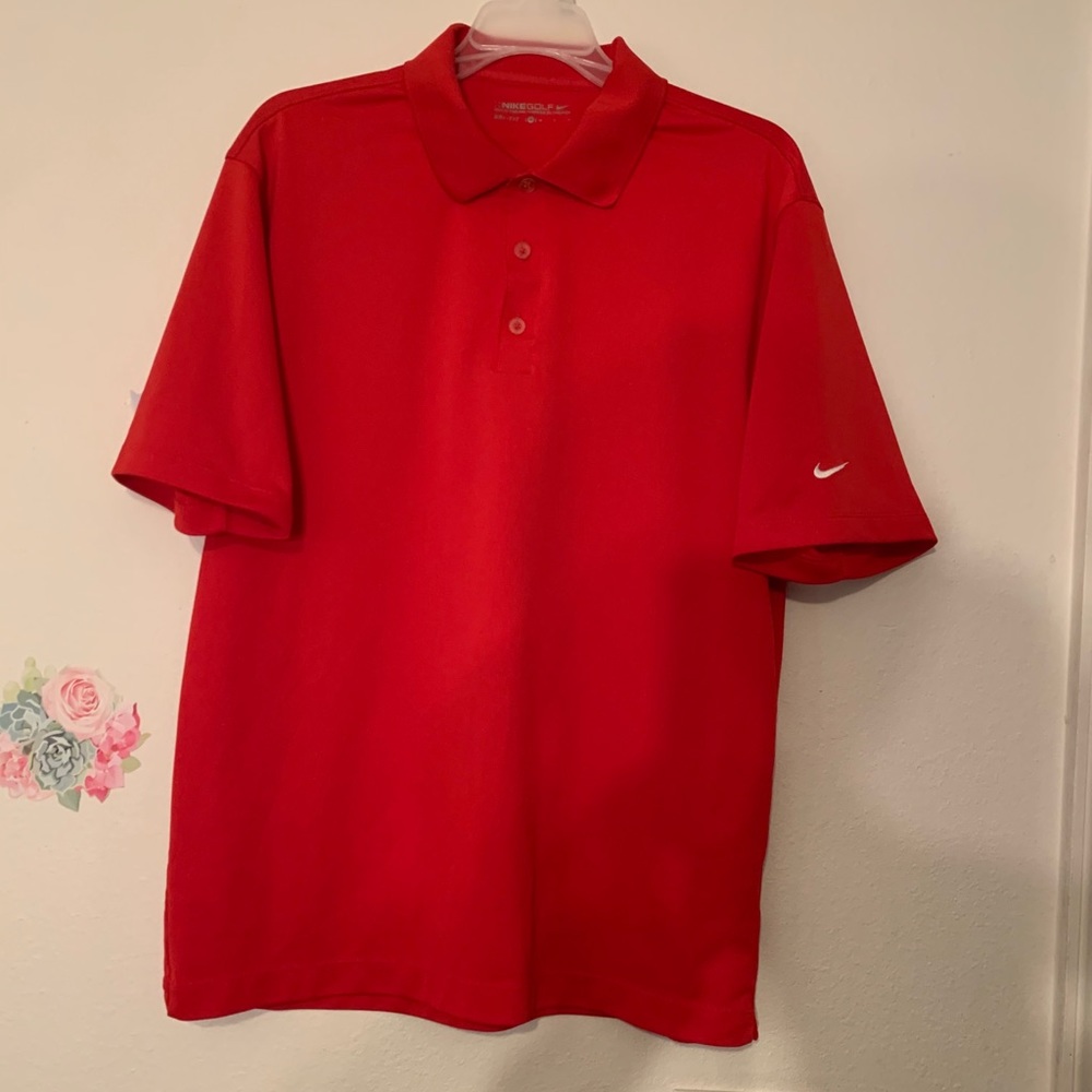 Red Nike Golf Dri-fit Polo